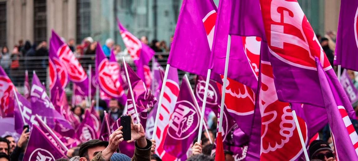 Concentración de  UGT y CCOO, en Madrid, por el 8M