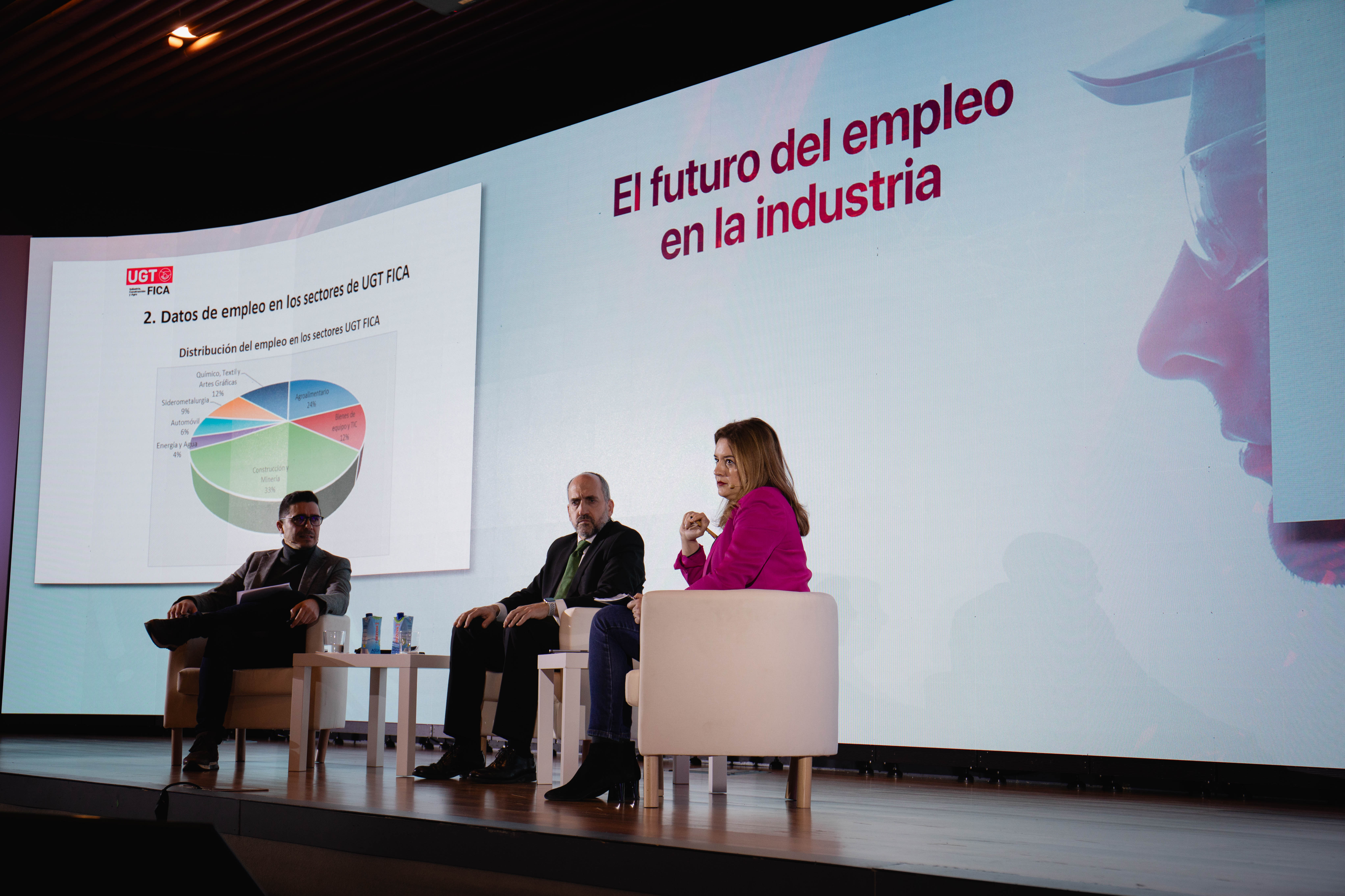 En la mesa también participan Jesús Izcue y José Pasadas, representantes del sector