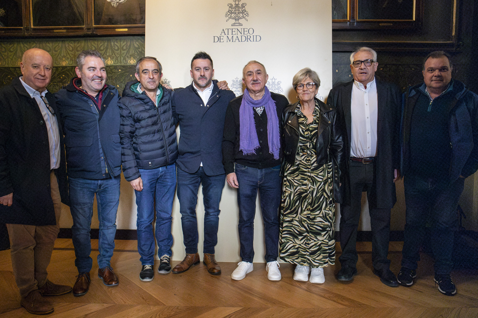 Raúl Arza (Euskadi), Jesús Izquierdo (La Rioja), José Antonio Gómez (Galicia), Javier Lanero (Asturias), Pepe Álvarez, Patro Sánchez (Extremadura), Jesus Santos (Navarra) y José Luis Alperi Jobe, SG de SOMA-FITAG-UGT.