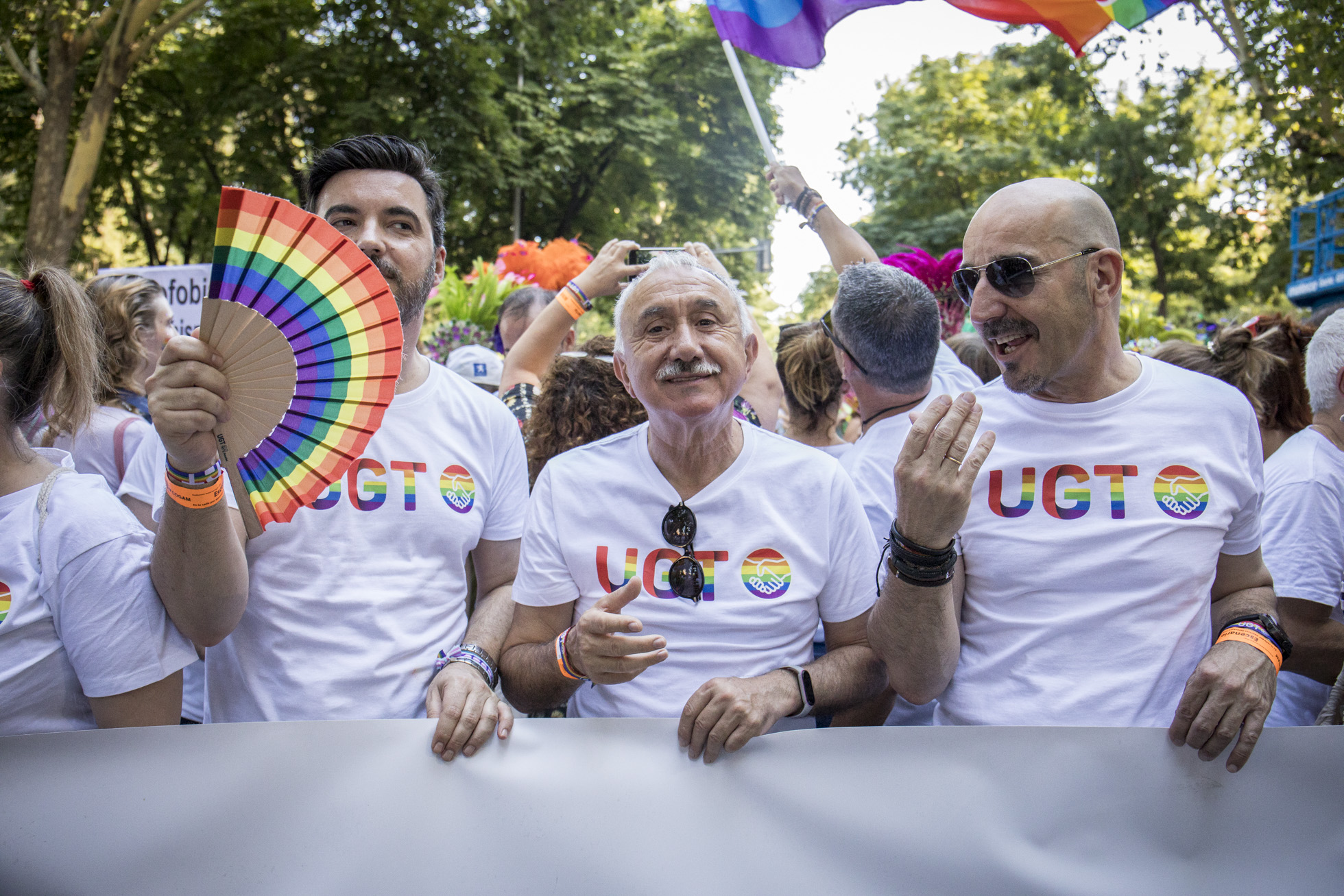 Abad, Álvarez y Luján en la marcha