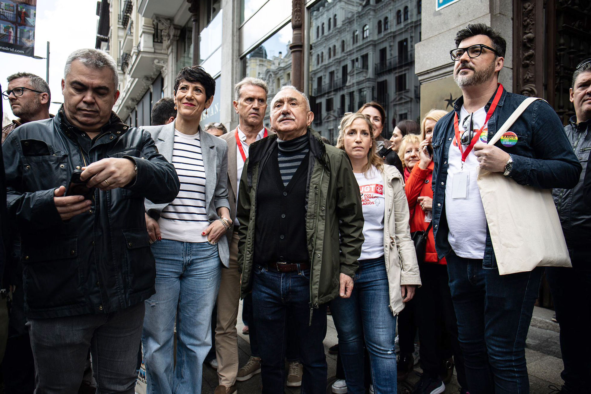 Principales dirigentes en la manifestación